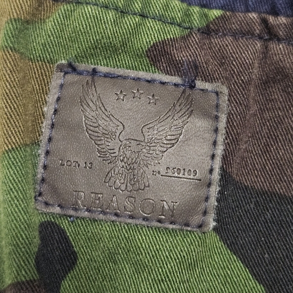 Men's Blue Camouflage Sweatpants with Colorful Patch. - Picture 4 of 9